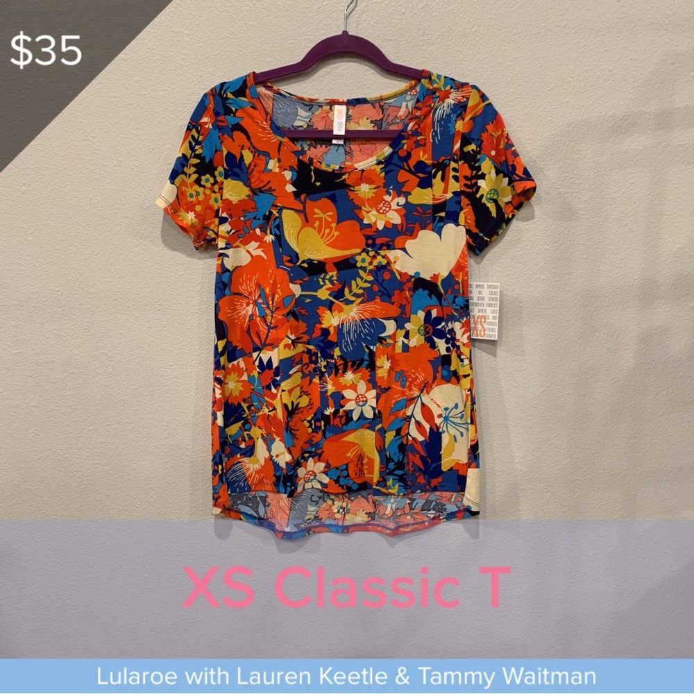 LuLaRoe Women's Short Sleeve Top - Vibrant Floral